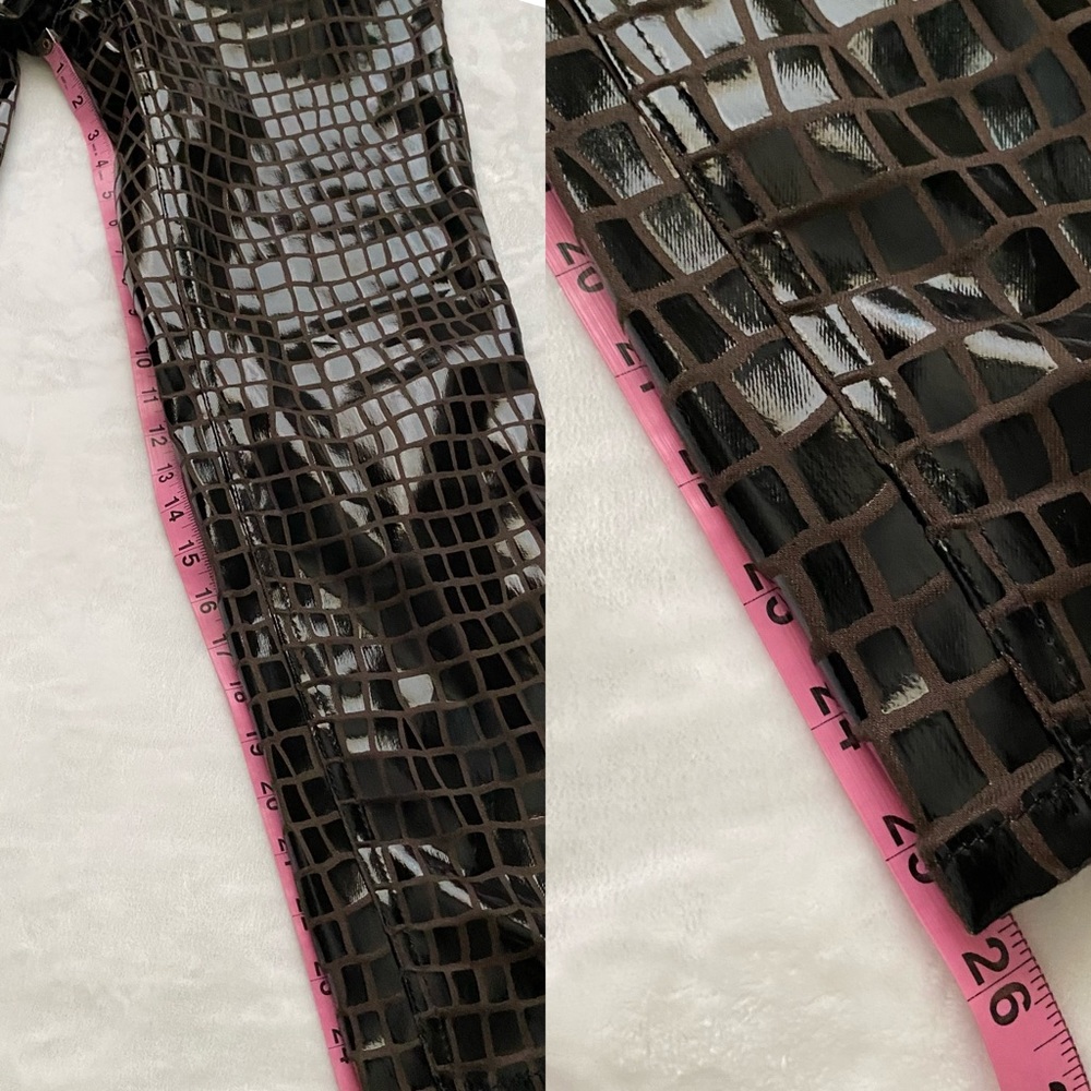 Topshop Faux Croc Cropped Straight Leg Pants - Picture 9 of 13